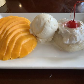 Sunny Thai - Sticky Rice with Mango and ice cream - Thai Near Me - Arlington, Texas Sunny Thai - Sticky Rice with Mango and ice cream - Thai Near Me - Arlington, Texas