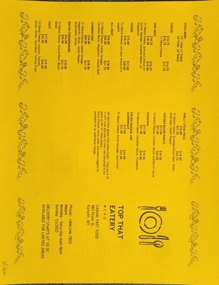 Menu photo 8 Top That Eatery Forsyth, MT Menu photo 8 Top That Eatery Forsyth, MT