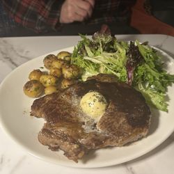 Cafe de Fleur - The ribeye with red wine sauce and potatoes! The sauce was incredible!