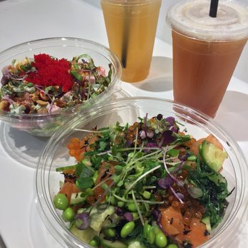 Poke Crew - Skuna Bay on the bottom, The Crew to the left, Jasmine Kumquat tea at the top, and Ceylon Grapefruit tea to the right - Poke Near Me - Englewood, New Jersey Poke Crew - Skuna Bay on the bottom, The Crew to the left, Jasmine Kumquat tea at the top, and Ceylon Grapefruit tea to the right - Poke Near Me - Englewood, New Jersey
