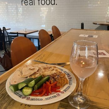 Thyme Craft Kitchen - Muhammara dip with a great rosé. - American Near Me - Peru, Illinois
