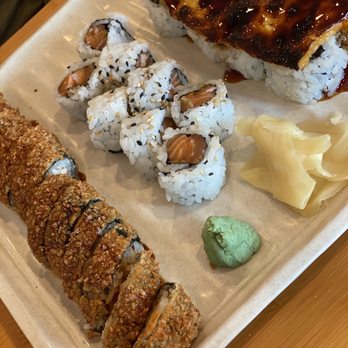 Noble Thai and Sushi Bistro - Noble Roll, spicy salmon roll and three companies roll - Thai Near Me - Jupiter, Florida