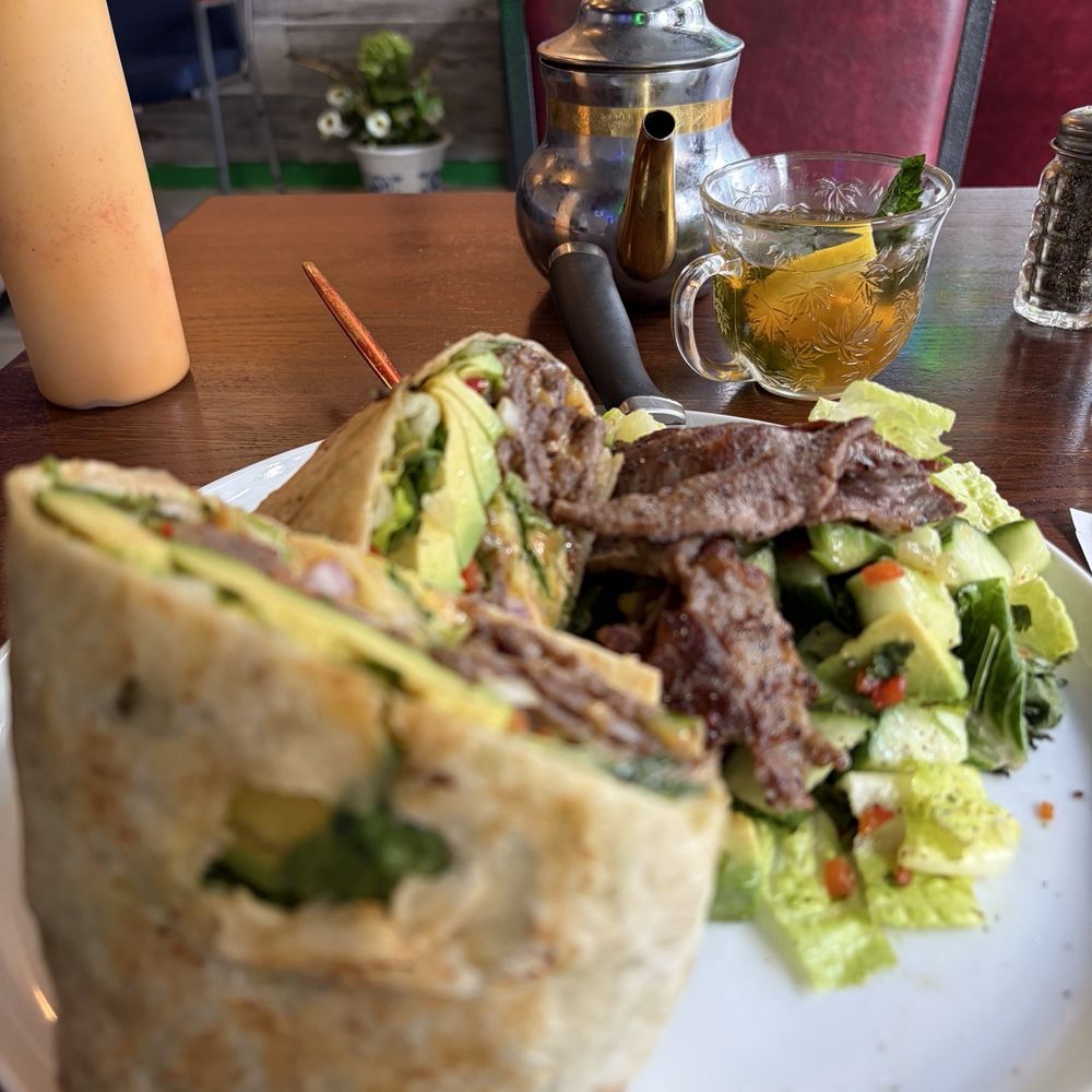 Green Spot Cafe - The Steak Wrap was so amazing!, the tea was chefs kiss as well! - Desserts Near Me - Ridgewood, New York Green Spot Cafe - The Steak Wrap was so amazing!, the tea was chefs kiss as well! - Desserts Near Me - Ridgewood, New York