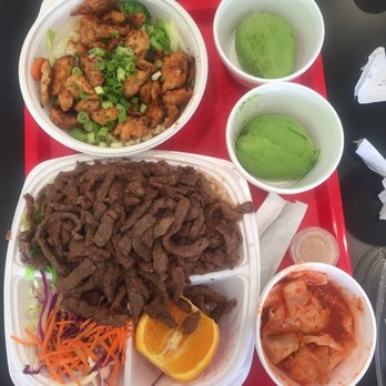 Flame Broiler - Chicken bowl, Angus Beef plate + extra beef x2 , two avocados and Kim Chi. - Fast Food Near Me - Downey, California Flame Broiler - Chicken bowl, Angus Beef plate + extra beef x2 , two avocados and Kim Chi. - Fast Food Near Me - Downey, California