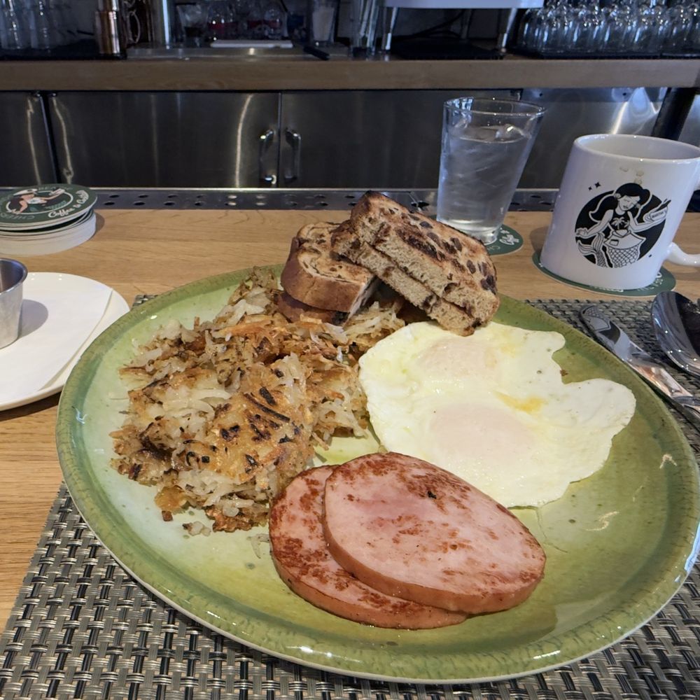 Martha’s - 2 eggs breakfast with raisin bread added Canadian bacon and coffee - Breakfast & Brunch Near Me - Redondo Beach, California Martha’s - 2 eggs breakfast with raisin bread added Canadian bacon and coffee - Breakfast & Brunch Near Me - Redondo Beach, California