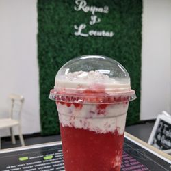 Raspado de fresas con crema
