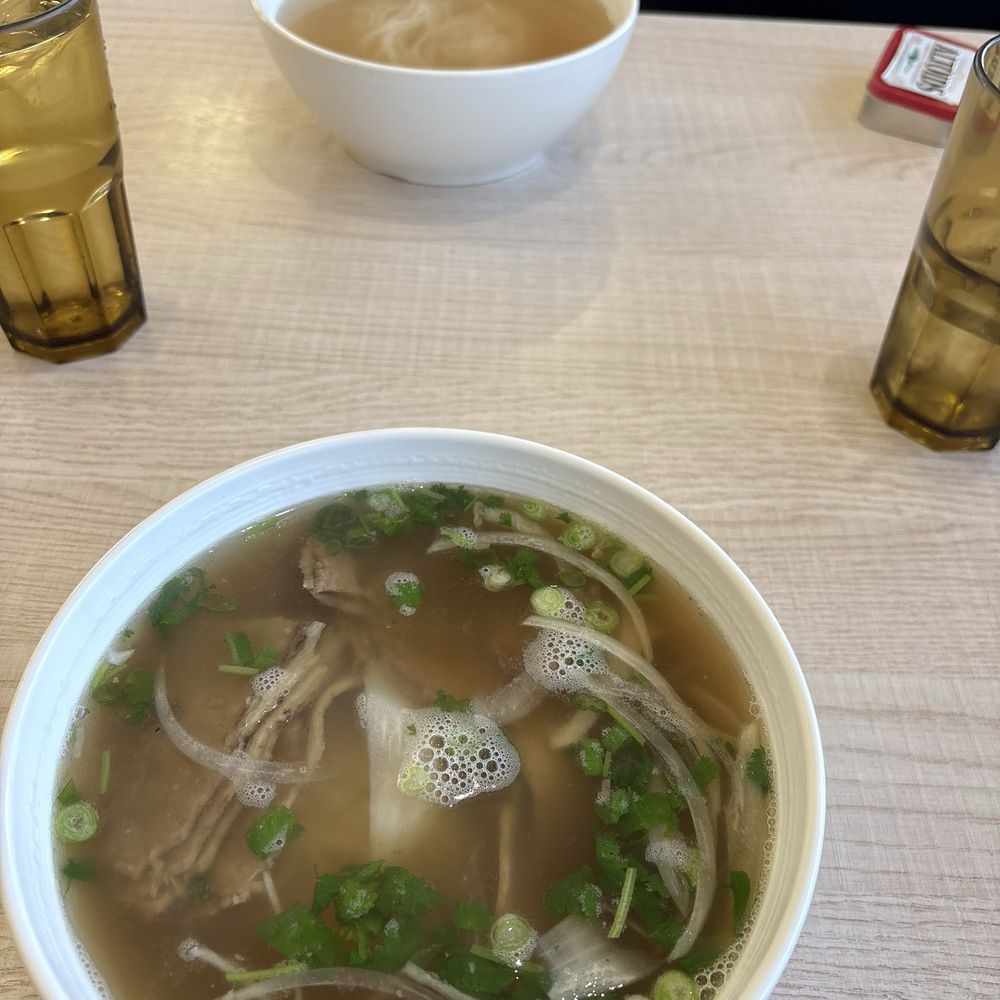 Pho with brisket. Pho with brisket.