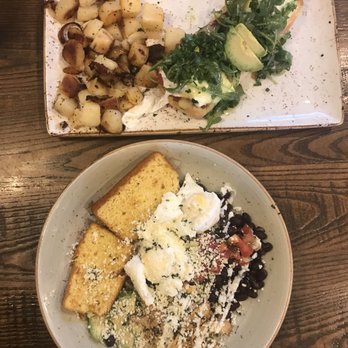 First Watch - Top - BLT Eggs Benedict Bottom - Cornbread carnitas bowl (substituted pork for cajun chicken) - Breakfast & Brunch Near Me - Tampa, Florida First Watch - Top - BLT Eggs Benedict Bottom - Cornbread carnitas bowl (substituted pork for cajun chicken) - Breakfast & Brunch Near Me - Tampa, Florida