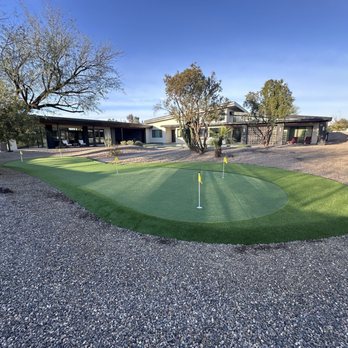 C&G Turf Pros - Another view of our finished putting green - we are so happy with the result. 1100 square feet, 5 holes. - Artificial Turf Near Me