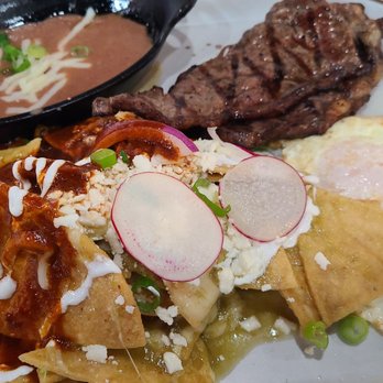 Gina's Kitchen +Catering - Chilaquiles with both red and green sauce. Not on menu, but ask and they will do it. - Breakfast & Brunch Near Me - Rancho Cucamonga, California