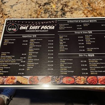 One Shot Pocha - Menu - Korean Near Me - Houston, Texas