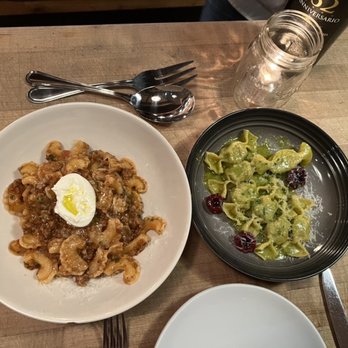 Indaco - Hand made pasta purses with cheese and duck confit with cherry halves---Exquisite - Italian Near Me - Charleston, South Carolina