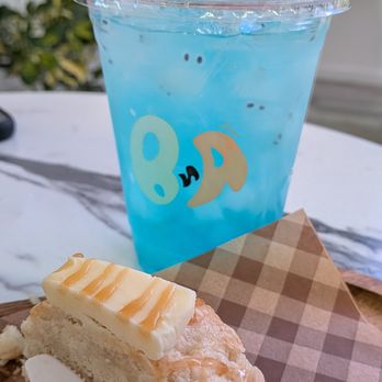 Before n After - The Aloe-ha drink and the butter scone. - Coffee & Tea Near Me - La Palma, California