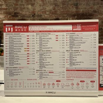 Macu Tea - Pasadena  - menu - Bubble Tea Near Me - Pasadena, California