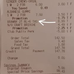 Publix Super Market - I brought the receipts