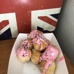 BK Donuts - Doughnut holes with pink icing and sprinkles