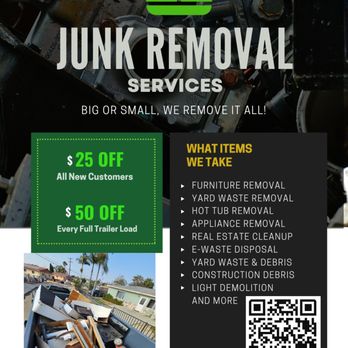 JC Junk Removal Services - our first Flyer with $25 off and $50 off coupon - Junk Removal & Hauling Near Me - San Diego, California JC Junk Removal Services - our first Flyer with $25 off and $50 off coupon - Junk Removal & Hauling Near Me - San Diego, California