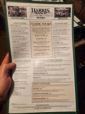 Menu photo 2 Prime Steakhouse at Harris Ranch Coalinga, CA