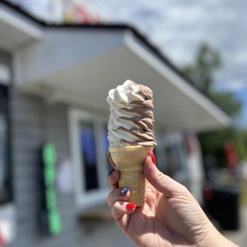 Pleasant River Drive In - Coconut & chocolate swirl - Food Stands Near Me - Columbia Falls, Maine Pleasant River Drive In - Coconut & chocolate swirl - Food Stands Near Me - Columbia Falls, Maine