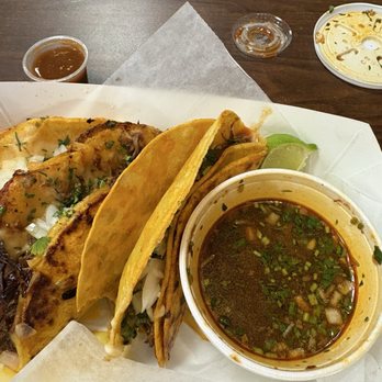 Maria's Taqueria - Birria tacos and dipping sauce. - Mexican Near Me - Boston, Massachusetts