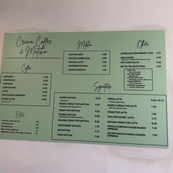 Crema Coffee & Matcha - Menu - Coffee & Tea Near Me - Glendale, California