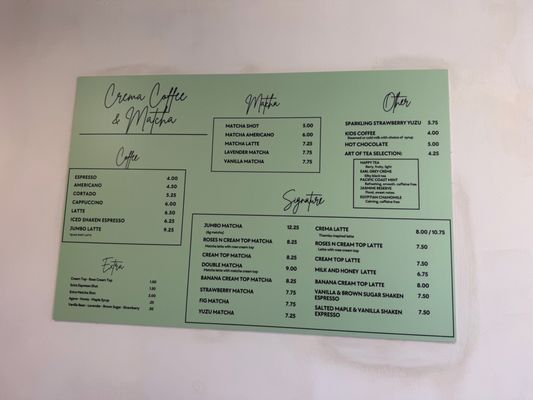 Menu photo 2 Crema Coffee & Matcha Glendale, CA