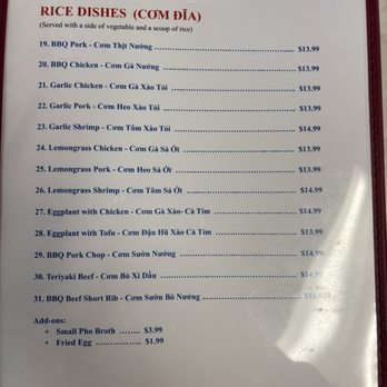Yum Yum Pho - Menu: rice dishes - Vietnamese Near Me - Aiea, Hawaii