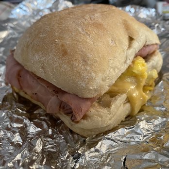 Greenlee's Bakery - Ham Ciabatta Breakfast Sandwich, it's pretty big. - Bakeries Near Me - San Jose, California Greenlee's Bakery - Ham Ciabatta Breakfast Sandwich, it's pretty big. - Bakeries Near Me - San Jose, California