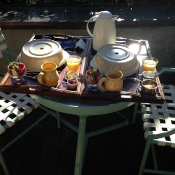 Old Monterey Inn - Morning breakfast on the Library Balcony - Hotels Near Me - Monterey, California Old Monterey Inn - Morning breakfast on the Library Balcony - Hotels Near Me - Monterey, California