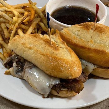 The Enid Depot - Prime rib French dip sandwich and fries. - Steakhouses Near Me - Enid, Mississippi The Enid Depot - Prime rib French dip sandwich and fries. - Steakhouses Near Me - Enid, Mississippi