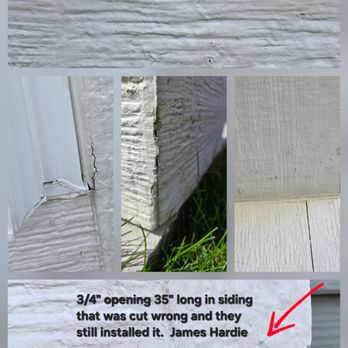 Apple Tree - Poor quality control. Left a gap in siding 3/4"x35" under exterior window after it was cut incorrectly.  James Hardie.  Caulking separating. - Home Developers Near Me - Bellevue, Wisconsin