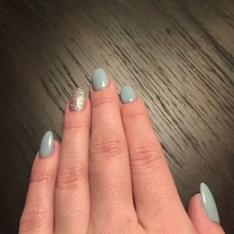 Mint and silver glitter full set done by Suzie