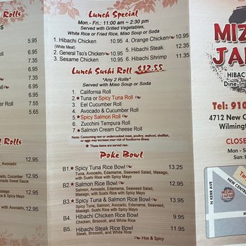 Mizuki Japan Restaurant - Backside of menu - Japanese Near Me - Wilmington, North Carolina Mizuki Japan Restaurant - Backside of menu - Japanese Near Me - Wilmington, North Carolina