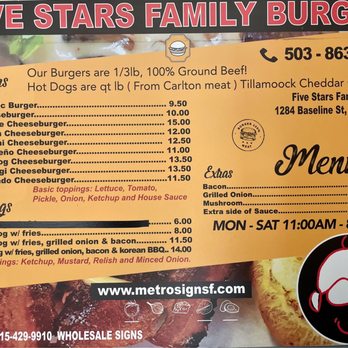 Five Stars Family Burger - Burgers Near Me - Cornelius, Oregon Five Stars Family Burger - Burgers Near Me - Cornelius, Oregon