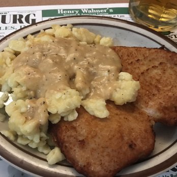 Henry Wahner's Restaurant & Lounge - Petite schnitzel and spaetzle. (But no lemon wedge?)! - German Near Me - Kent, Ohio Henry Wahner's Restaurant & Lounge - Petite schnitzel and spaetzle. (But no lemon wedge?)! - German Near Me - Kent, Ohio