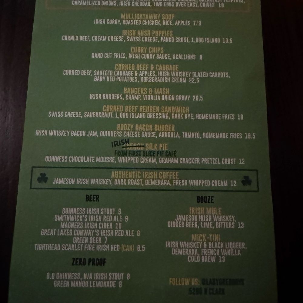 Lady Gregory's - Menu - New American Near Me - Chicago, Illinois Lady Gregory's - Menu - New American Near Me - Chicago, Illinois