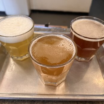 Curio Brewing Company - three glasses of beer on a tray - Breweries Near Me - Franklin, Tennessee Curio Brewing Company - three glasses of beer on a tray - Breweries Near Me - Franklin, Tennessee