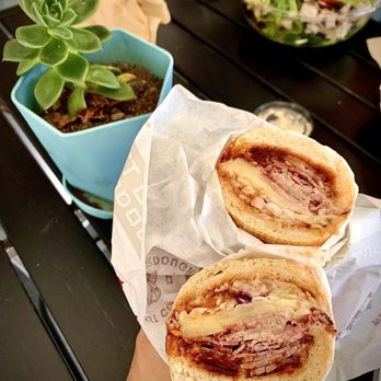 West Coast Sourdough Mill Valley - The #17 BBQ Brisket sourdough sandwich tasted good! Customized with mozzarella - Salad Near Me - Mill Valley, California