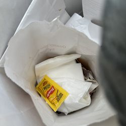 In-N-Out Burger - Beef patties and a hamburger.
