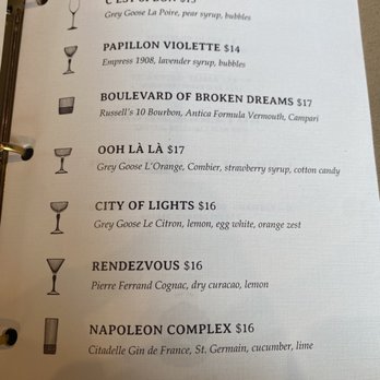 Le Margot - Cocktail Menu - French Near Me - Fort Worth, Texas Le Margot - Cocktail Menu - French Near Me - Fort Worth, Texas
