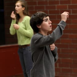 Creatures of Impulse - Marie and Hunter start the show with a High School hallway "bustling scene" during rehearsal