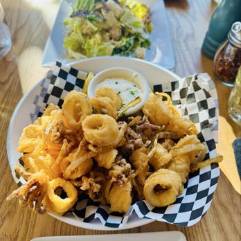 Pasta Panino - Calamari Fritto Misto and Caesar salad - Italian Near Me - San Francisco, California