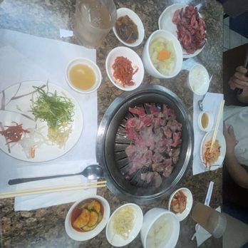 The Corner Place Restaurant - cow tongue and side dishes - Korean Near Me - Los Angeles, California