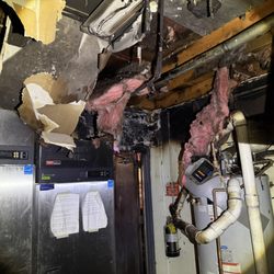 Hideaway Bar & Grill - Photo of some of the damage from the first arson fire.