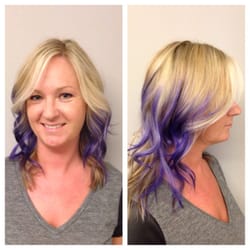 Blonde with purple ombré pieces