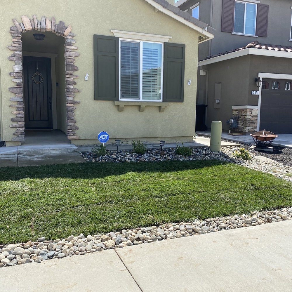 New sod and rocks New sod and rocks
