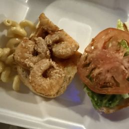 What's left of my SHRIMP PO'BOY is coming home with me... it's quite a generous portion. What's left of my SHRIMP PO'BOY is coming home with me... it's quite a generous portion.