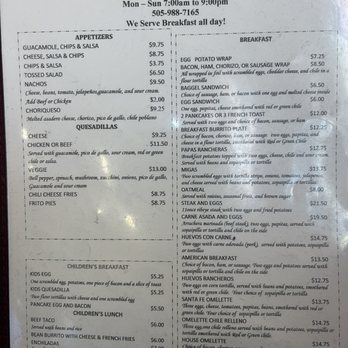 Valentinas - Menu Page 1 - December 2023 - Mexican Near Me - Santa Fe, New Mexico