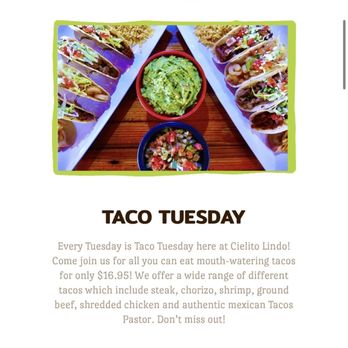 Cielito Lindo - Taco Tuesday special mentioned - Mexican Near Me - Oakland Park, Florida