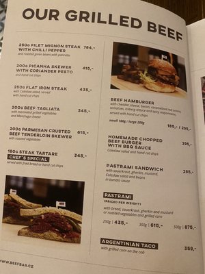 Menu photo 2 Beef Bar Prague, PR